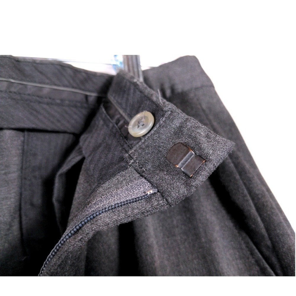 Calvin Klein Mens 33x30 Dress Pants Polyester Viscose Gray Flat Front Trousers - Picture 5 of 5